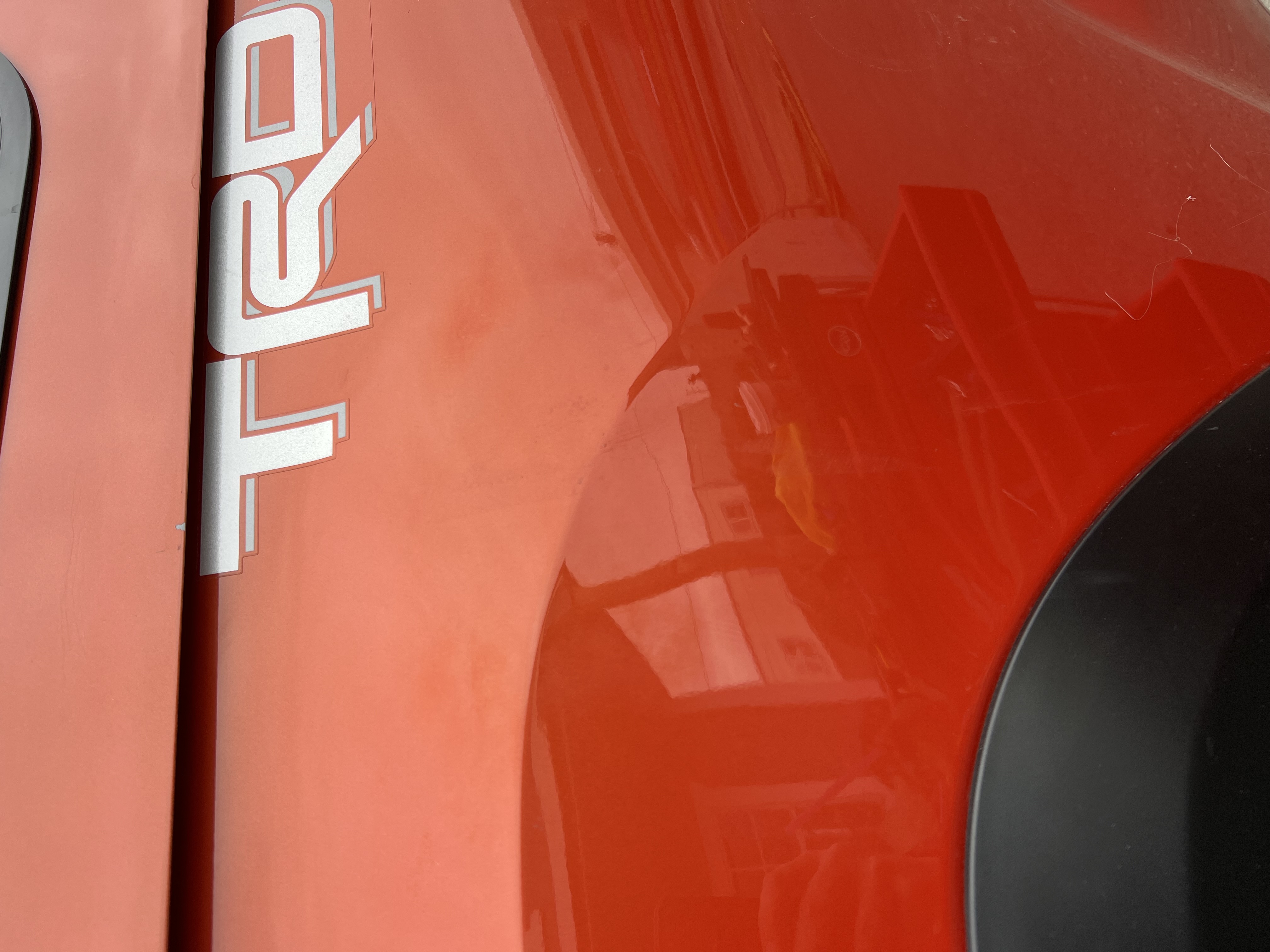 Same panel after PDR repair - dent removed